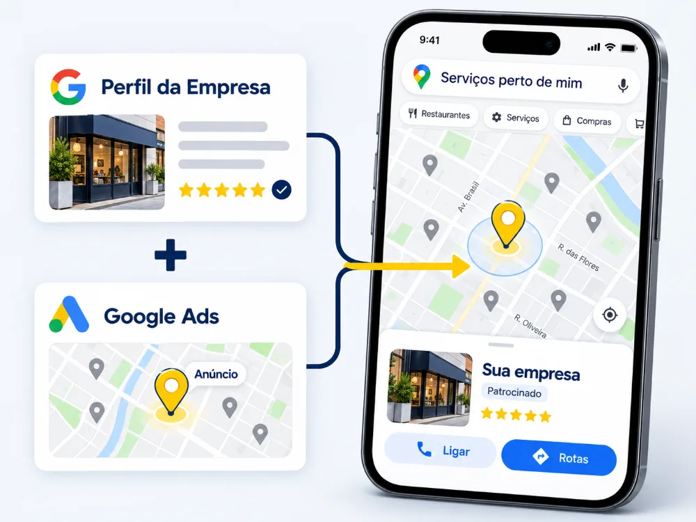 Perfil da Empresa no Google mais Google Ads levando sua empresa ao destaque no mapa